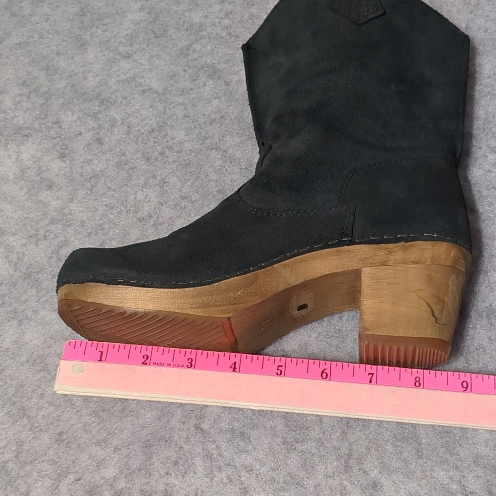 Sanita  black Suede Clog Boots Wooden sole size EU36 US6 - Picture 8 of 10
